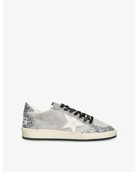 Golden Goose - Ballstar 60379 Glitter And Suede Trainers - Lyst