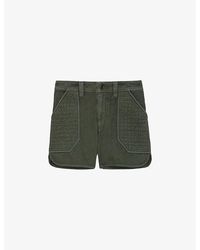 Zadig & Voltaire - Sei Textured-pocket High-rise Cotton Shorts - Lyst