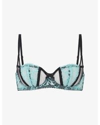 Agent Provocateur - Rozlyn Underwired Mesh And Lace Bra - Lyst