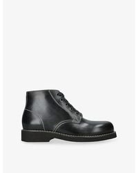Lemaire - Stitch Leather Derby Boots - Lyst