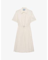 Prada - Short-Sleeved Technical Cotton-Blend Midi Shirt Dress - Lyst