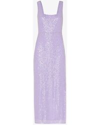 Whistles - Miriam Sequin-embellished Stretch Recycled-polyester Midi Dress - Lyst
