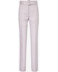 Dries Van Noten - Belted-waistband Pressed-crease Woven Trousers - Lyst