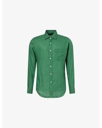 Drake's - Long-Sleeve Linen Summer Shirt - Lyst