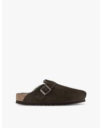 Birkenstock - Boston Shearling-Lined Suede Sandals - Lyst