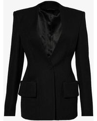 Givenchy - Padded-shoulder Slim-fit Wool Jacket - Lyst