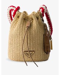 Prada - Crochet Mini Bucket Bag - Lyst