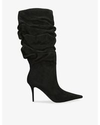 AMINA MUADDI - Anok 90 Heeled Suede Knee-High Boots - Lyst