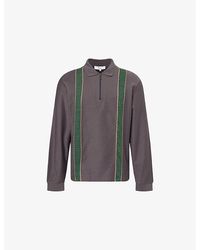 Palmes - Lace-Trim Long-Sleeve Cotton Polo Top - Lyst