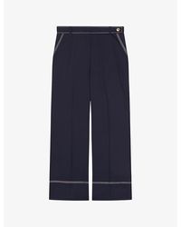 LK Bennett - Sophia Wide-Leg Cropped Woven Trousers - Lyst