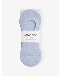 Calvin Klein - Footie High-Cut Pack Pack Of Two Stretch-Woven Sock Liners - Lyst