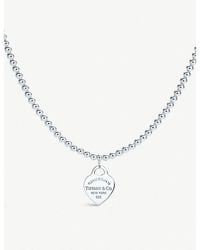 Tiffany & Co. - Return To Tiffany Heart Tag In Sterling Silver On A Bead Necklace - Lyst
