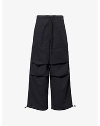 GOOD AMERICAN - Drawstring Wide-Leg Cotton-Poplin Trousers - Lyst