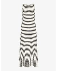 Pretty Lavish - Ocean Stripe-pattern Knitted Maxi Dress - Lyst