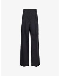 Dries Van Noten - Porter High-Rise Wide-Leg Front-Pleat Wool-Twill Trousers - Lyst