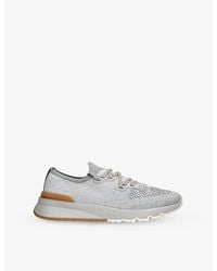 Brunello Cucinelli - Brand-Embossed Knitted Low-Top Trainers - Lyst