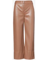 Max Mara - Soprano Wide-leg Mid-rise Faux-leather Trousers - Lyst