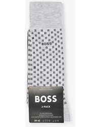 BOSS - Tile-print Pack Of Two Cotton-blend Socks - Lyst
