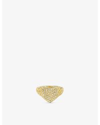 Yvonne Léon - Chevaliere Coeur 9ct Yellow-gold And 0.72ct Round-brilliant Diamond Ring - Lyst