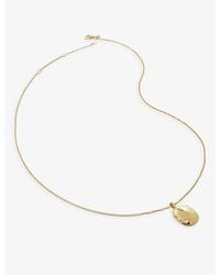 Monica Vinader - Id Locket-Charm 18Ct-Plated Vermeil Sterling- Necklace - Lyst