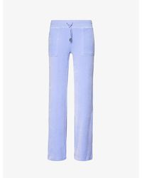 Juicy Couture - Del Ray Patch-pocket Velour jogging Bottoms - Lyst