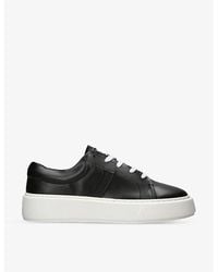 Ganni - Sporty Mix Logo-Embossed Faux-Leather Low-Top Trainers - Lyst