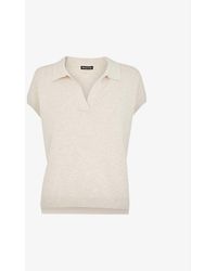 Whistles - Lyla Knitted Cotton And Recycled Polyester-blend Polo - Lyst