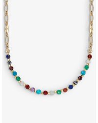 Astley Clarke - Biography Orbit Clarke 18ct Yellow-gold Vermeil Sterling-silver, White Sapphire And Gemstone Necklace - Lyst