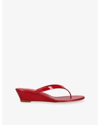 Christopher Esber - Scala Patent-Leather Wedge Sandals - Lyst