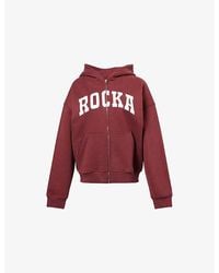 Ru & Rocka - Varsity Logo-Print Jersey Hoodie - Lyst