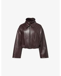 Alaïa - Layered Leather Bomber Jacket - Lyst