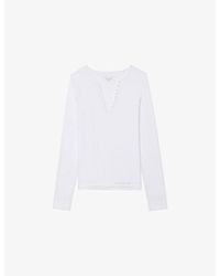 Zadig & Voltaire - Tuni Long-Sleeved Cotton-Jersey T-Shirt - Lyst