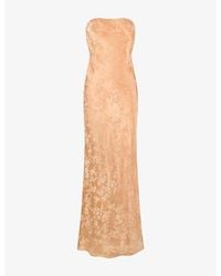 OMNES - Amdra Strapless Jacquard Satin Maxi Dress - Lyst