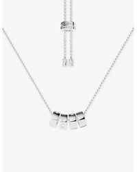 Apm Monaco - Love Rhodium Plated Alloy And Cubic Zirconia Necklace - Lyst