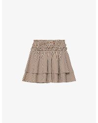 AllSaints - Kali Stripe-Print Cotton Mini Skirt - Lyst