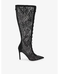 Steve Madden - Maxine Lace Heeled High-Leg Boots - Lyst