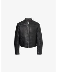 Daily Paper - Structured De-Bossed Leather Jacket - Lyst