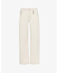 Fiorucci Angel-print Mid-rise Straight Jeans in Blue | Lyst