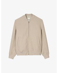 Sandro - Regular-Fit Ribbed-Collar Wool-Blend Bomber Jacket - Lyst