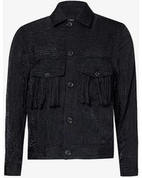 Song For The Mute - Fringe-embellished Boxy Woven Overshirt - Lyst