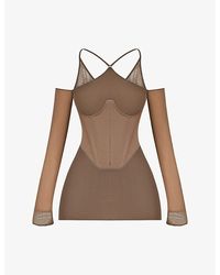 Mistress Rocks - Halterneck Corset Stretch-Cotton Twill Mini Dress - Lyst