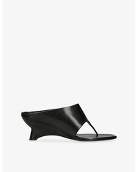 KHAITE - Marlow 55 Leather Heeled Mules - Lyst