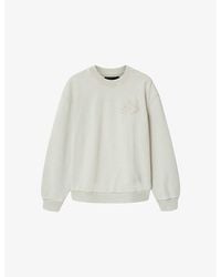 AllSaints - Insignia Logo-Embroidered Cotton Sweatshirt - Lyst