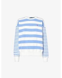 Polo Ralph Lauren - Brand-embroidered Striped Cotton-jersey Sweatshirt - Lyst