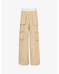 Alexander Wang - Rave Branded-waistband Mid-rise Cotton Cargo Trousers - Lyst