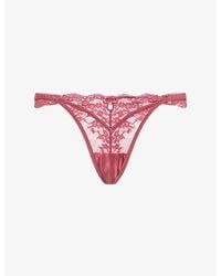 Lounge Underwear - Enchant Semi-Sheer Stretch-Lace Thong - Lyst