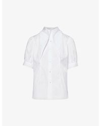 Noir Kei Ninomiya - Pointed-collar Short-sleeve Cotton Shirt - Lyst