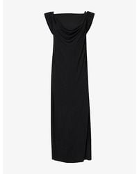 Bottega Veneta - Intrecciato-Strap Draped Jersey Maxi Dress - Lyst