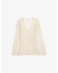 Zadig & Voltaire - Rany Brooch-Embellished Cotton-Crochet Jumper - Lyst