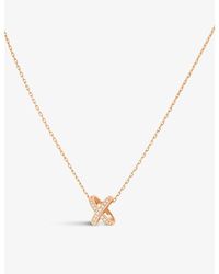 Chaumet - Jeux De Liens 18-Carat Rose And 0.11Ct Diamond Pendant Necklace - Lyst